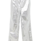Pantaloni dritti intrecciati in argento Rotate - donna 