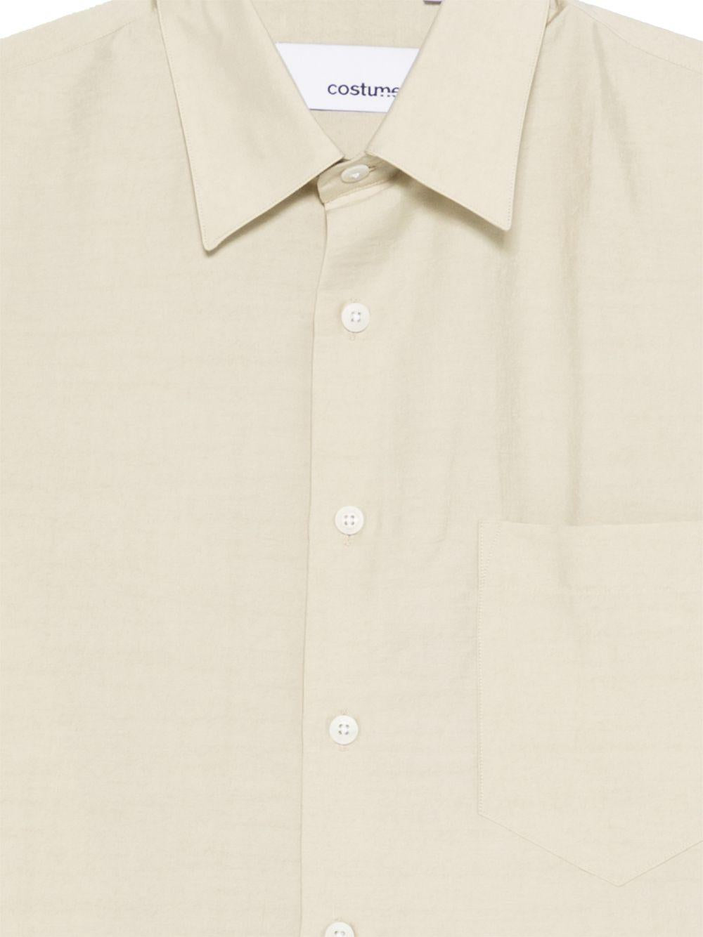 Camicia con tasca a maniche corte in avorio Costumein - uomo 