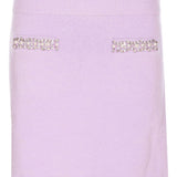 Gonna in maglia con strass in lilla Self-portrait - donna 