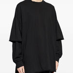 T-shirt con design a strati in nero Rick owens drkshdw - uomo 