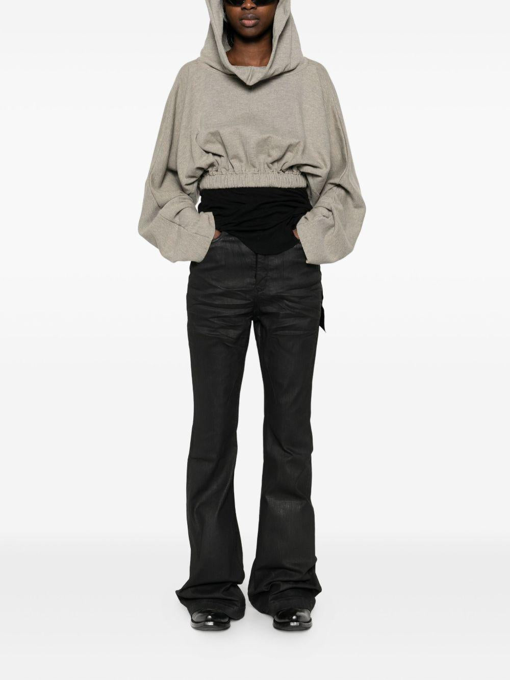 Felpa con cappuccio con coulisse  in grigio Rick owens drkshdw - donna 