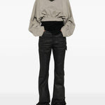 Felpa con cappuccio con coulisse  in grigio Rick owens drkshdw - donna 