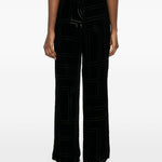 Pantaloni da pigiama monogram devoré in nero Toteme - donna 