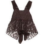 Top in pizzo con motivo floreale in marrone Maurizio - donna 