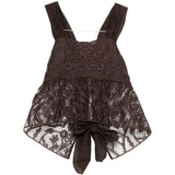 Top in pizzo con motivo floreale in marrone Maurizio - donna 