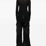 Maglia a maniche lunghe semi-trasparente in nero Rick owens - donna 