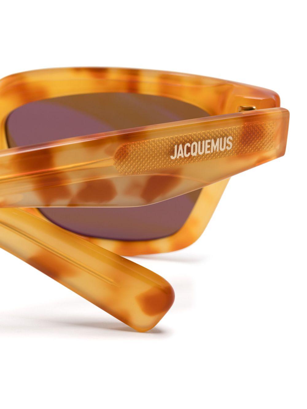 Occhiali da sole les lunettes carre  in beige Jacquemus - unisex 