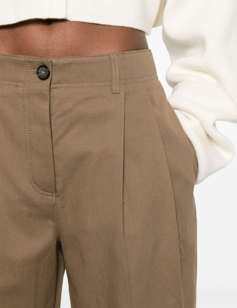 Pantaloni con pieghe in marrone Toteme - donna 