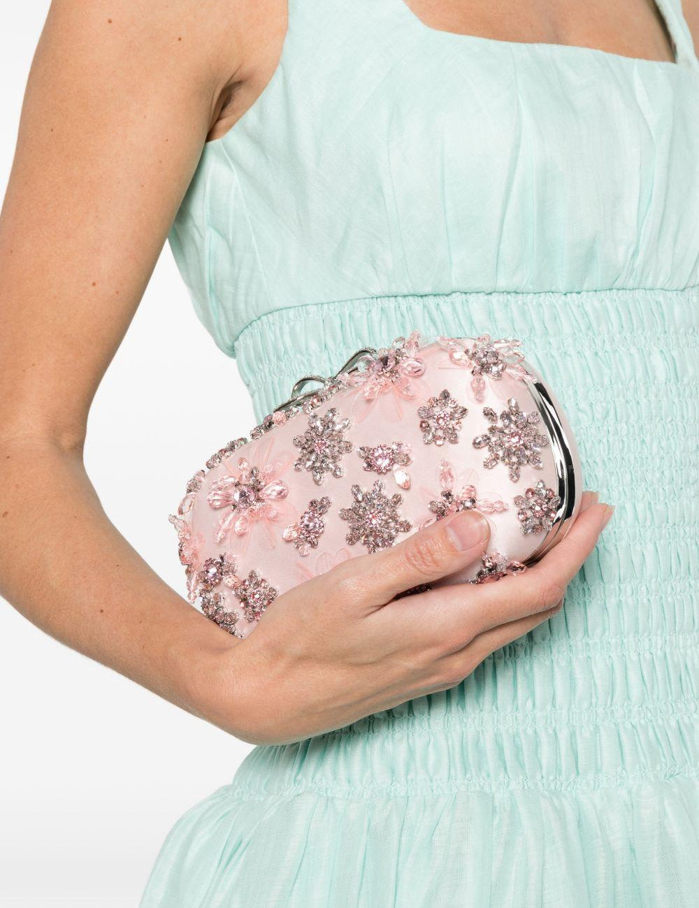 Clutch con decorazione in rosa Self-Portrait - donna 