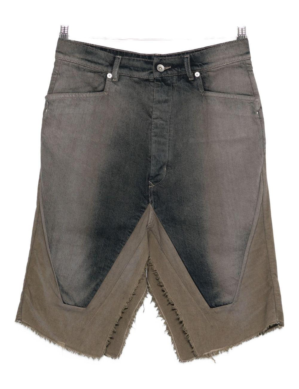Gonna con spacchi centrali in denim grigio Rick Owens - uomo 