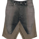 Gonna con spacchi centrali in denim grigio Rick Owens - uomo 