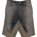 Gonna con spacchi centrali in denim grigio Rick Owens - uomo 