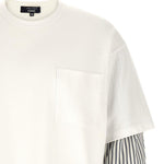 T-shirt a strati in bianco e blu Comme des garcons homme - uomo 