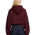 Felpa con cappuccio e zip bordeaux 