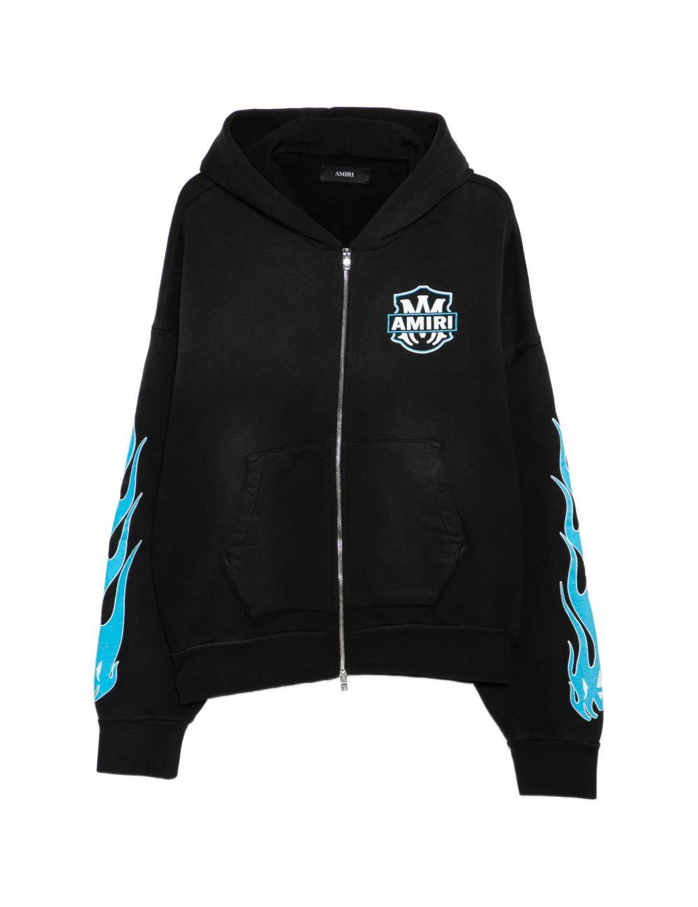 Felpa con zip e stampa grafica in nero Amiri - uomo 