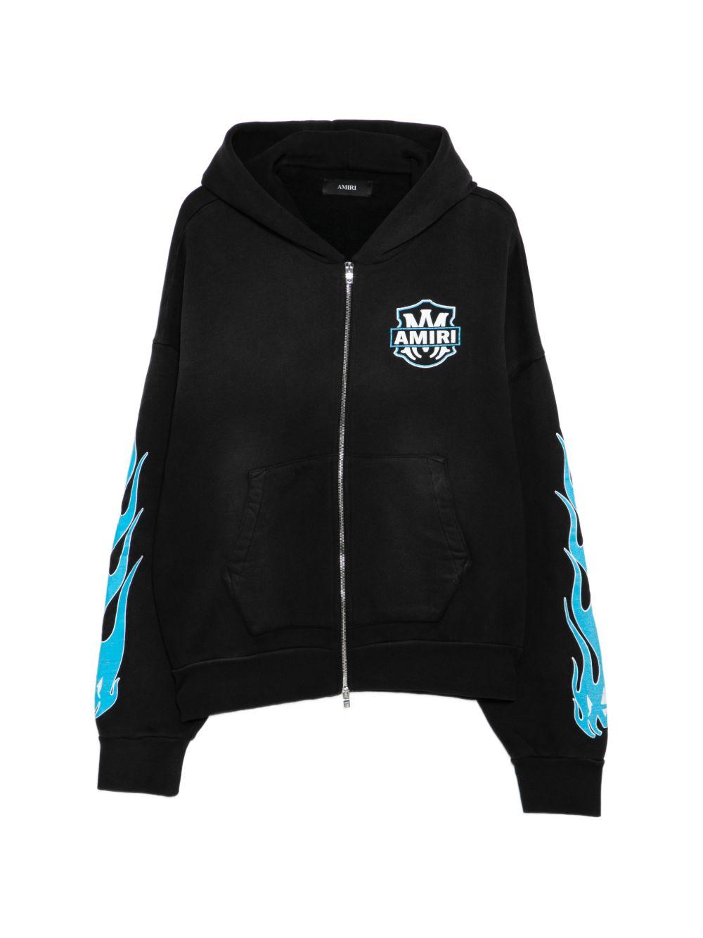 Felpa con zip e stampa grafica in nero Amiri - uomo 