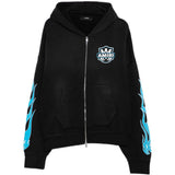 Felpa con zip e stampa grafica in nero Amiri - uomo 