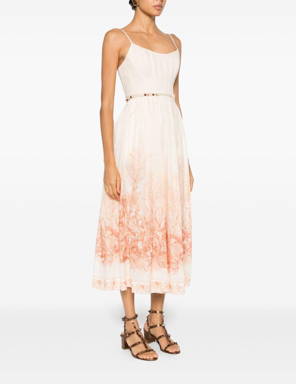 Abito midi The Wanderlust con stampa in rosa Zimmermann - donna 