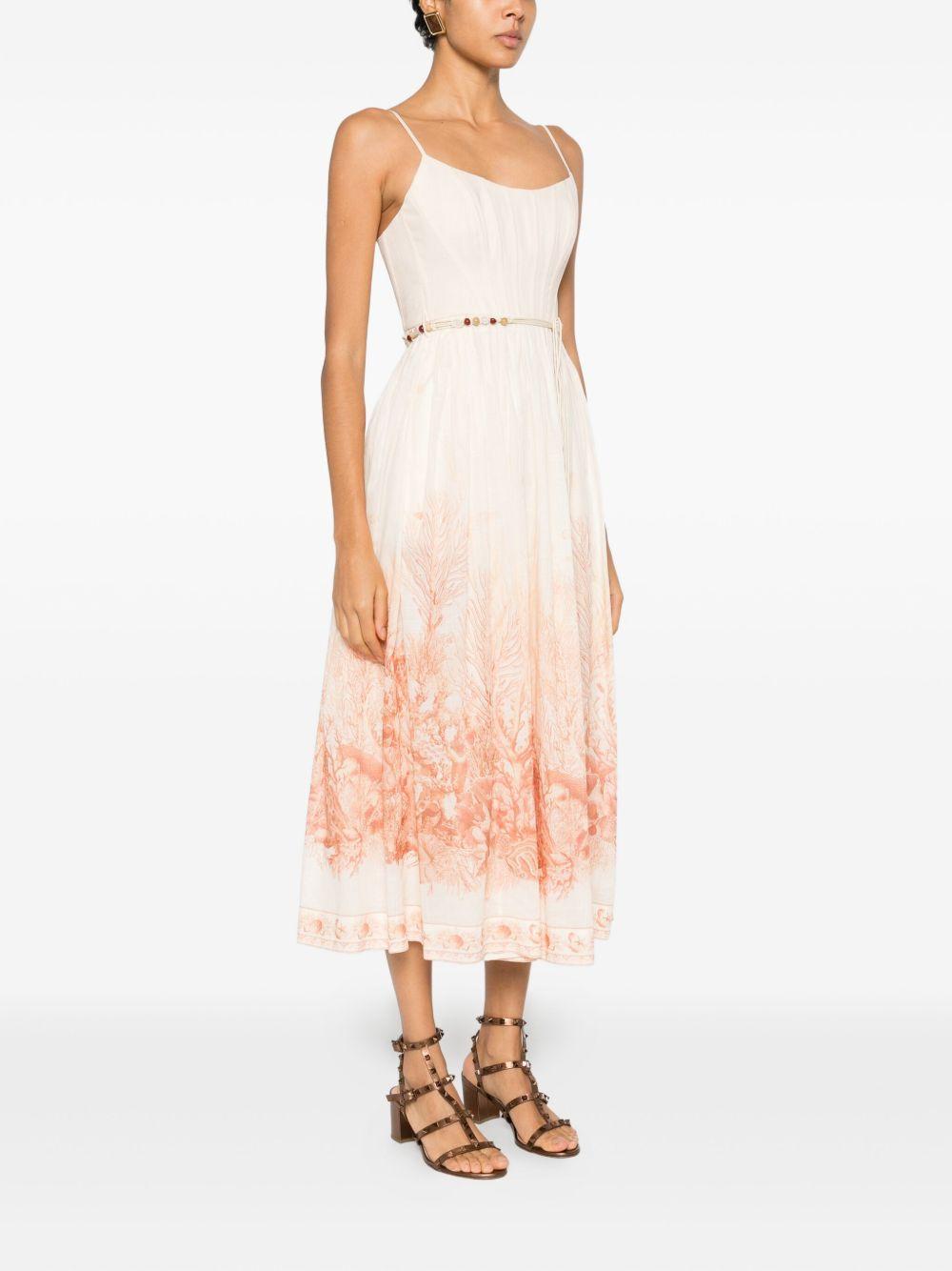 Abito midi The Wanderlust con stampa in rosa Zimmermann - donna 