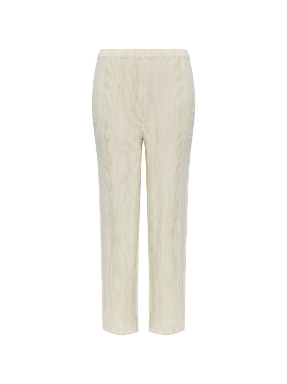 Pantaloni effetto plissé color crema Issey miyake - donna 