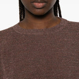 Top con effetto metallico in marrone Brunello cucinelli - donna 