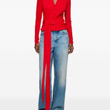 Camicia con nodo in rosso Ganni - donna 