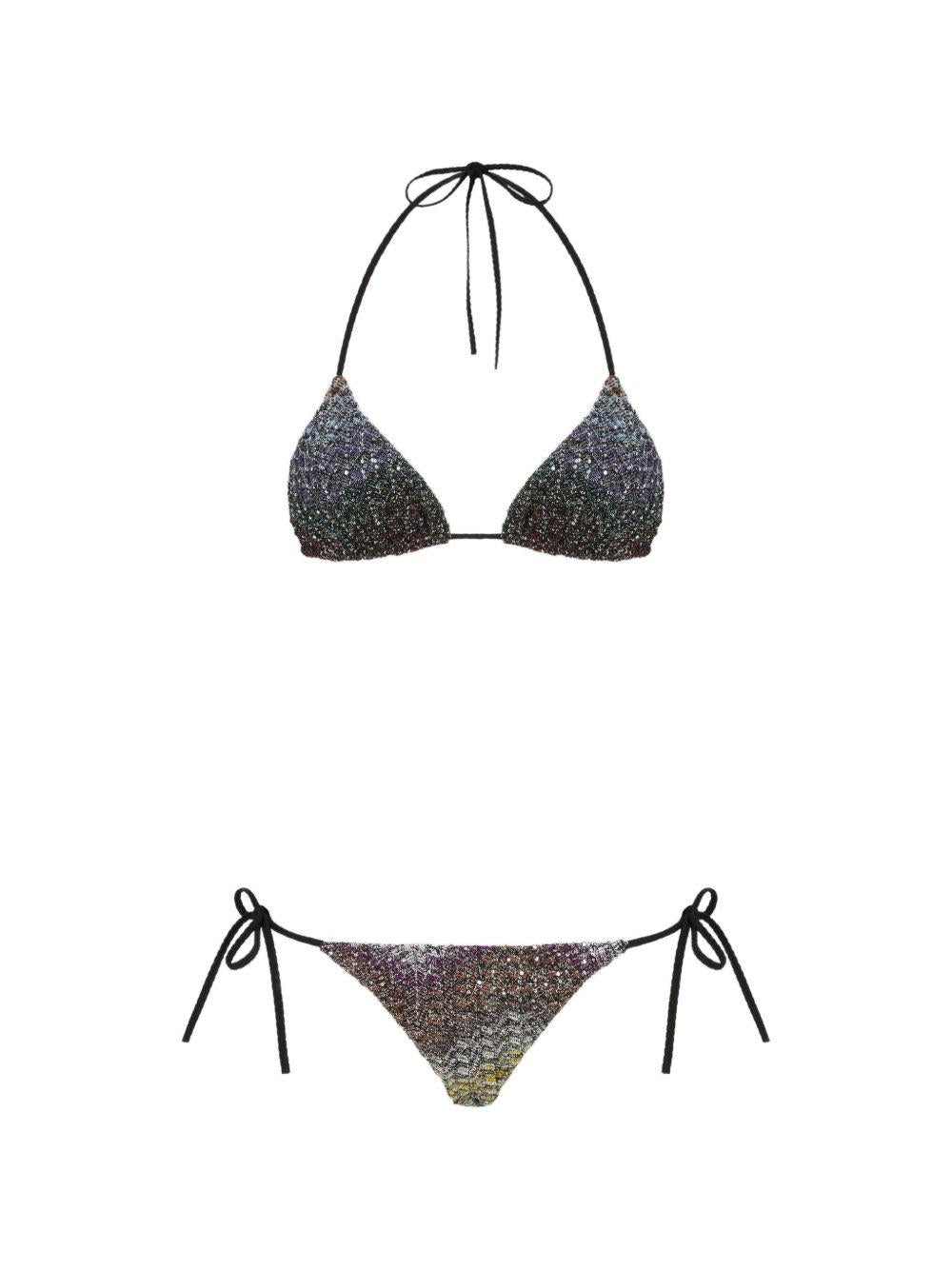 Bikini con nodo in nero Missoni - donna 
