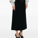 Gonna midi con fibbia in nero Rowen rose - donna 
