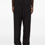 Pantaloni con coulisse in vita e piega precisa in nero Second layer - uomo 