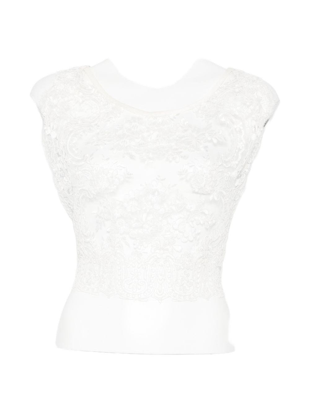 Top con allacciatura sul retro in bianco Maurizio - donna 