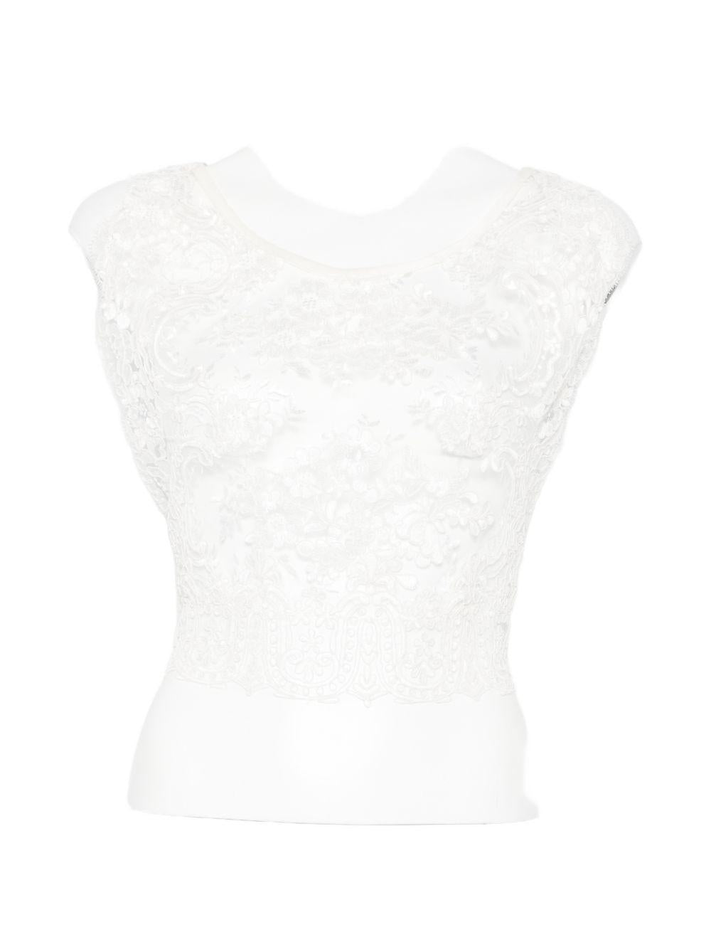 Top con allacciatura sul retro in bianco Maurizio - donna 