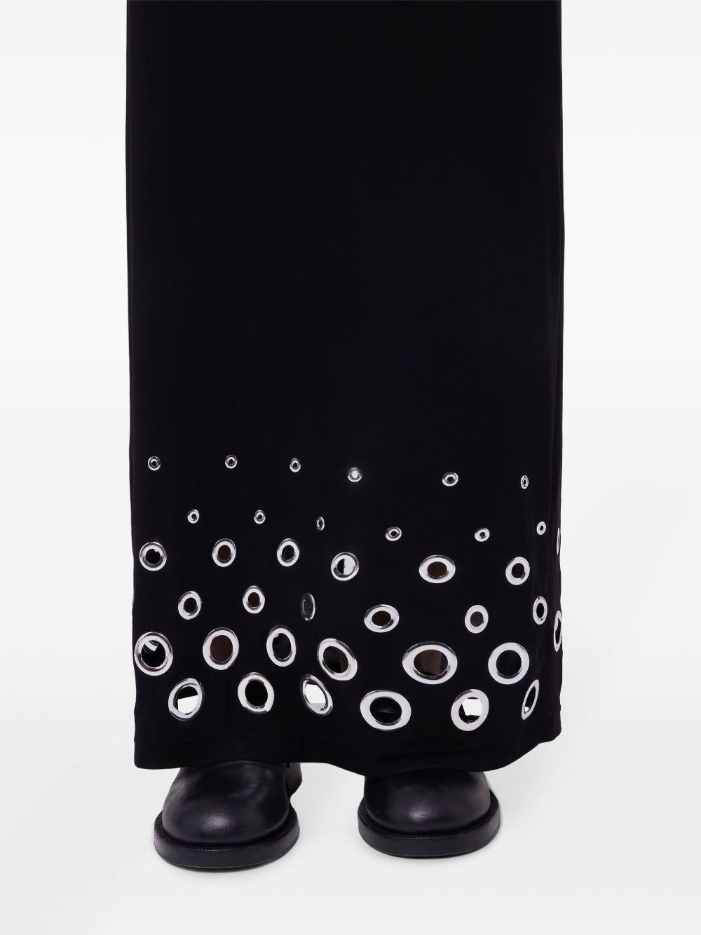 Gonna lunga con occhielli in nero Rabanne - donna 