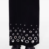 Gonna lunga con occhielli in nero Rabanne - donna 