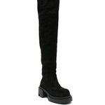 Stivali con plateau da 75 mm in nero Rick owens - donna 