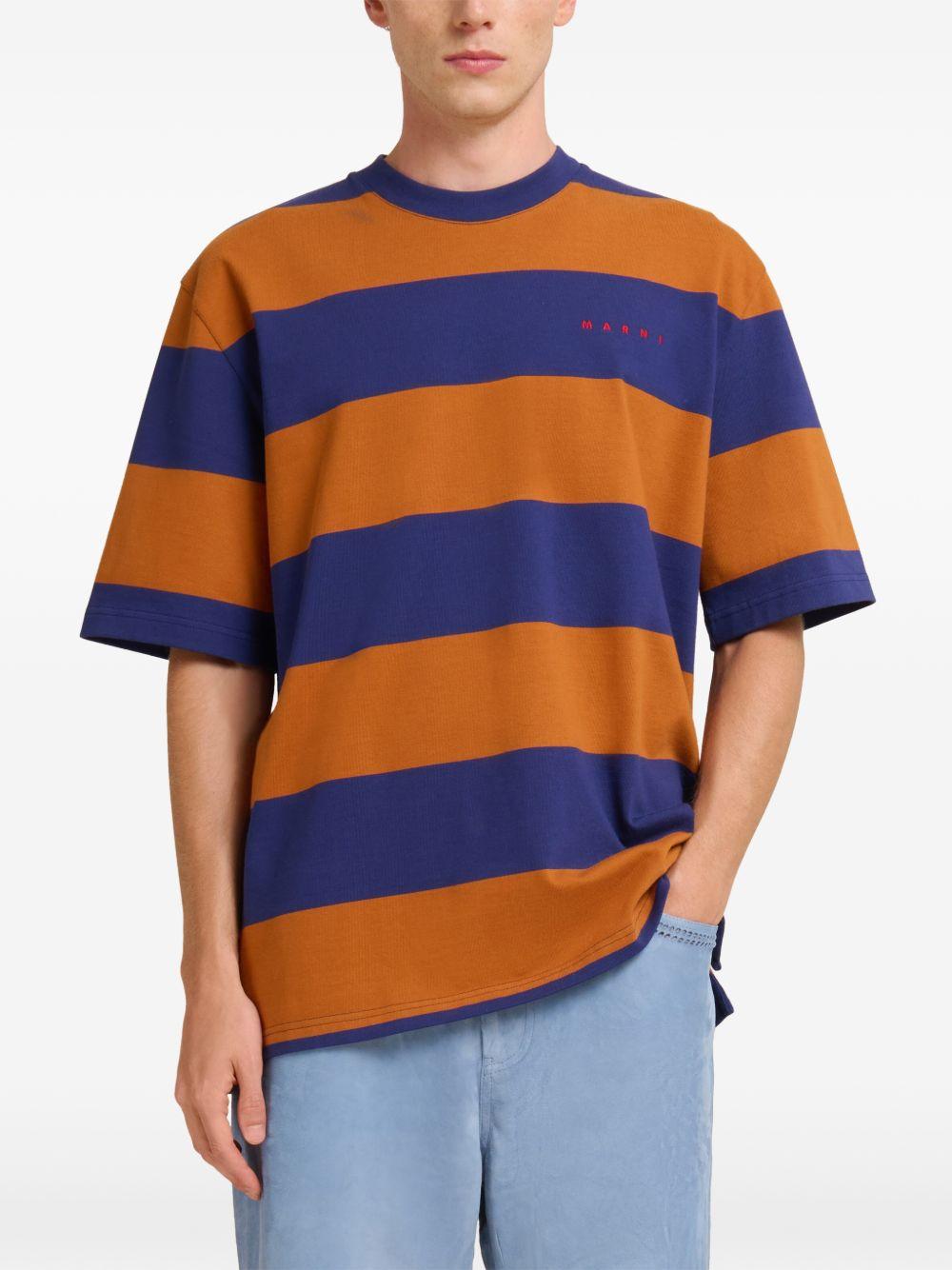 T-shirt a righe in bianco Marni - uomo 