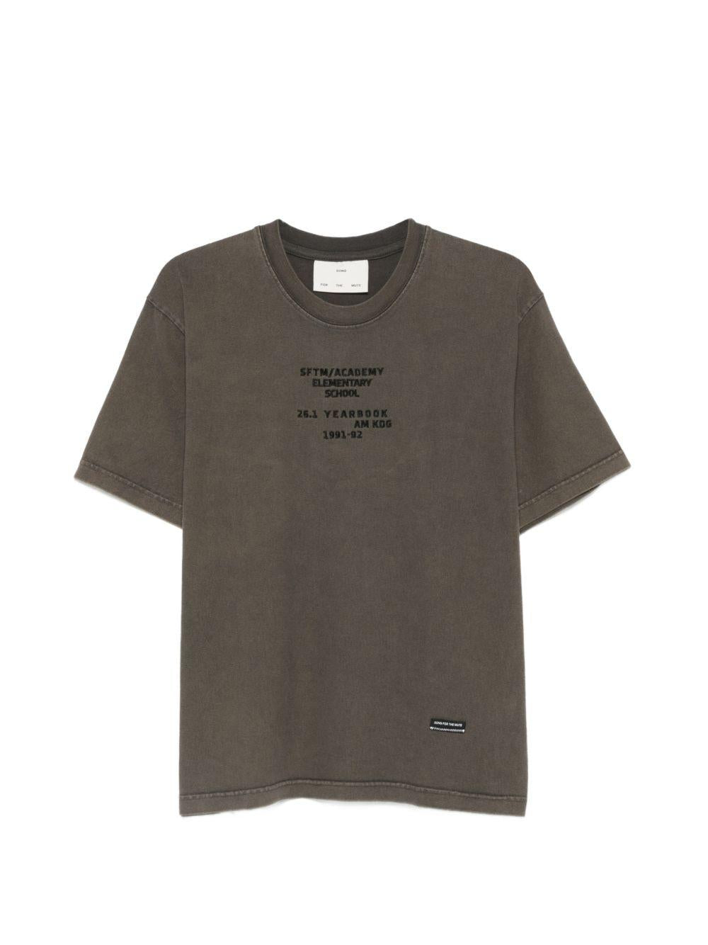 T-shirt ricamata in marrone Song for the mute - uomo 