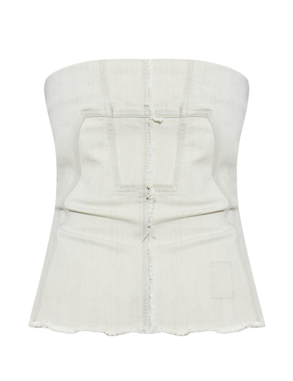 Top a fascia con bordo vivo in bianco Rick owens drkshdw - donna 