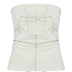 Top a fascia con bordo vivo in bianco Rick owens drkshdw - donna 