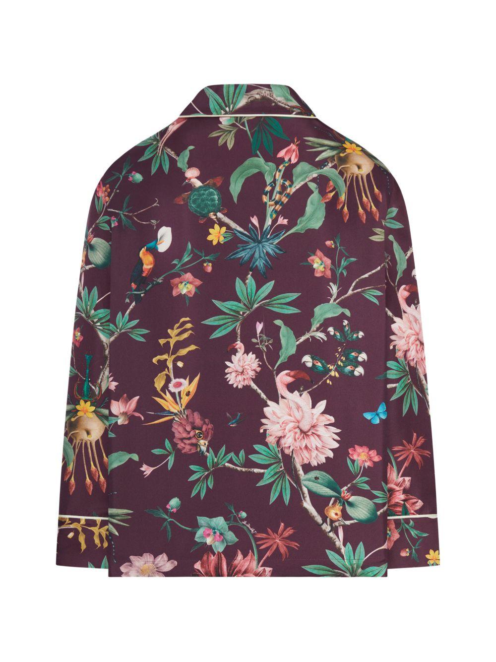 Camicia con motivo a fiori in viola La double j - donna 