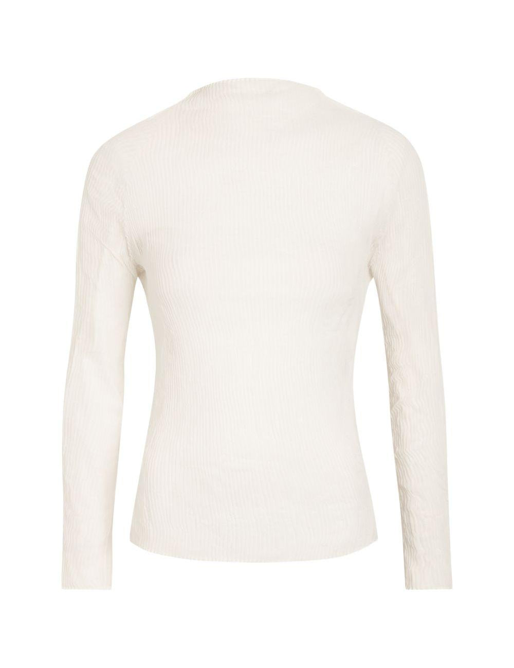 Top a maniche lunghe con design plisettato in bianco Issey miyake - donna 