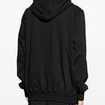 Felpa con cappuccio e zip in nero Rick owens drkshdw - uomo 