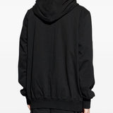 Felpa con cappuccio e zip in nero Rick owens drkshdw - uomo 