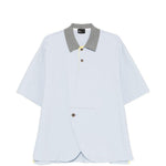 Polo con bottoni in azzurro e grigio Kolor - uomo 