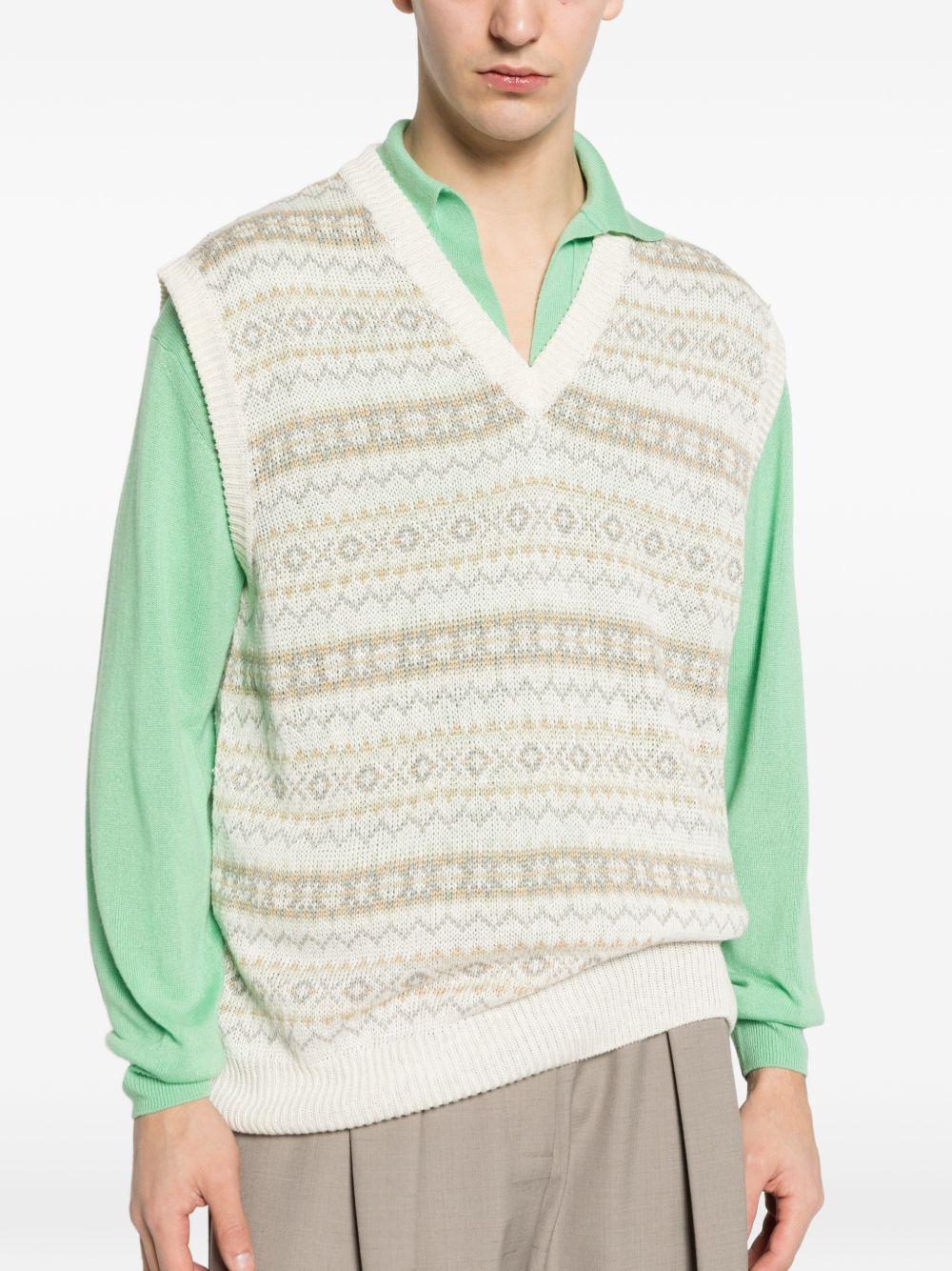 Gilet con fantasia scollo a v in multicolore Kiton - uomo 