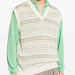 Gilet con fantasia scollo a v in multicolore Kiton - uomo 