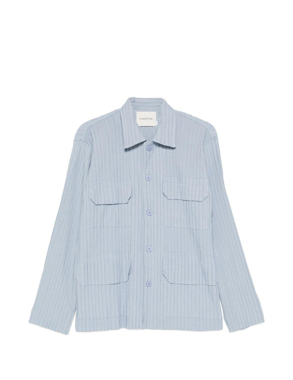 Camicia con taschino in blu Gongdid design - uomo 
