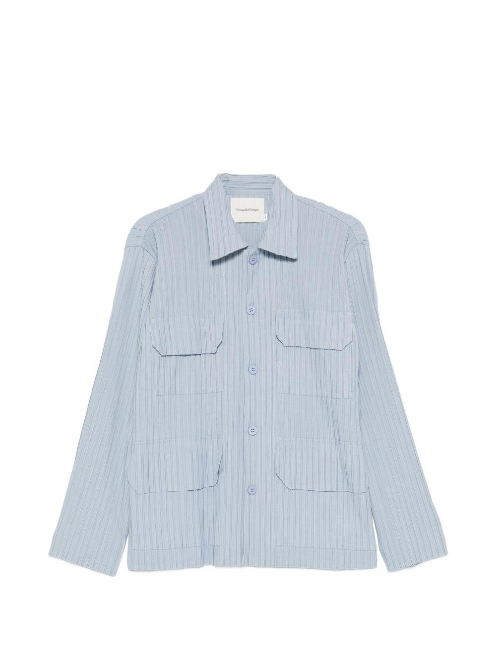Camicia con taschino in blu Gongdid design - uomo 