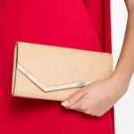 Clutch in pelle lucida emmie in beige Jimmy choo - donna 