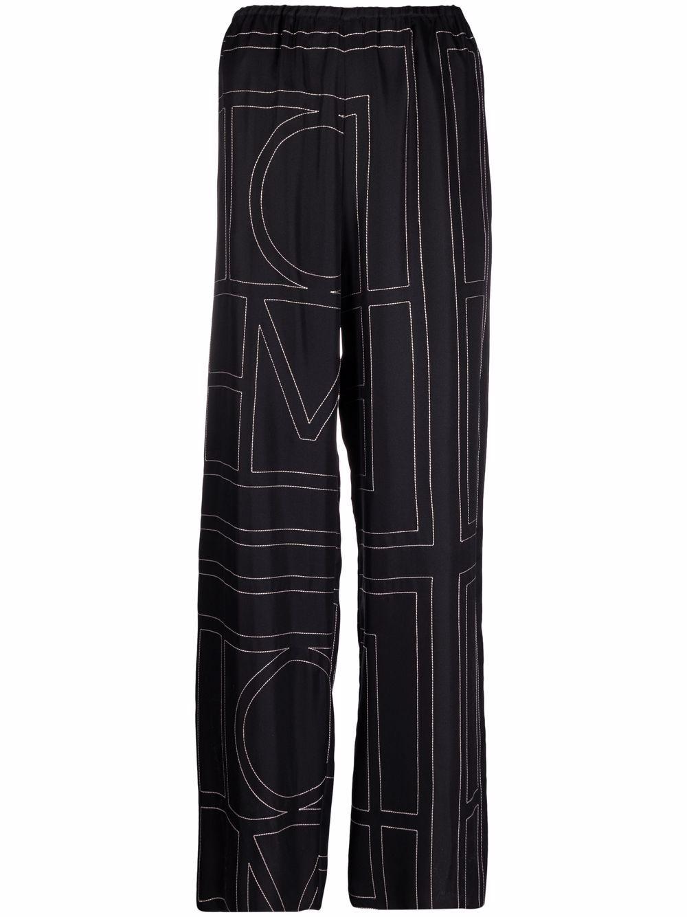 Pantaloni con stampa monogramma in nero - TOTEME  - donna 