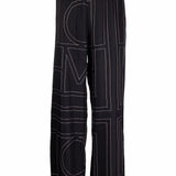 Pantaloni con stampa monogramma in nero - TOTEME  - donna 